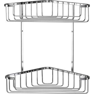 Croydex - 2 Tier Large Corner Shower Caddy, Rust Free Basket Bathroom Storage Croydex - 2 Tier Large Corner Shower Caddy, Rust Free Basket Bathroom Storage