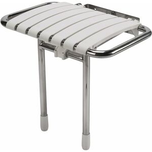 Croydex - Fold Up Shower Bath Mounted Seat, Metal, White - Newport Croydex - Fold Up Shower Bath Mounted Seat, Metal, White - Newport