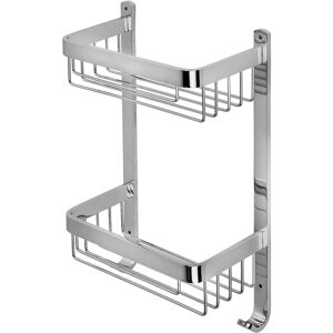 Croydex - Aluminium Large Two Tier Shower Caddy Basket Bathroom Organiser, Chrome Croydex - Aluminium Large Two Tier Shower Caddy Basket Bathroom Organiser, Chrome