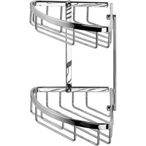 Croydex - Two Tier Corner Shower Caddy Bath Basket, Slimline Aluminium in Chrome Croydex - Two Tier Corner Shower Caddy Bath Basket, Slimline Aluminium in Chrome