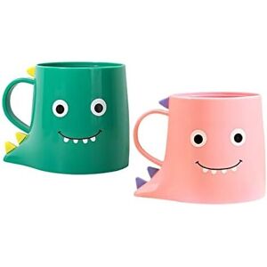 Csparkv - 10.5x8cm Bathroom Tumbler, 2 Pack Toothbrush Holder, Dinosaur Toothbrush Cup, Durable Plastic Tumbler, for Boys Girls Daily Use Csparkv - 10.5x8cm Bathroom Tumbler, 2 Pack Toothbrush Holder, Dinosaur Toothbrush Cup, Durable Plastic Tumbler, for Boys Girls Daily Use