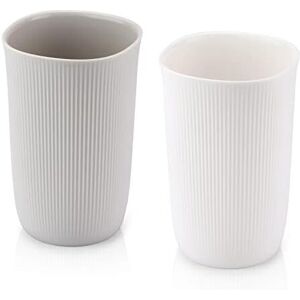 Csparkv - 77.5x77.5x117.4mm Bathroom Tumbler, Toothbrush Holder, Set of 2, Food Grade Plastic, Absolutely Unbreakable (White, Grey) Csparkv - 77.5x77.5x117.4mm Bathroom Tumbler, Toothbrush Holder, Set of 2, Food Grade Plastic, Absolutely Unbreakable (White, Grey)