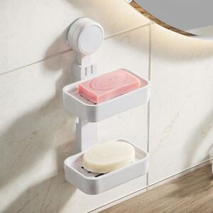Csparkv - Double Soap Dish with Suction Cup, Wall Mounted Soap Box No Drilling, Soap Dispenser with Drain Hole, Soap Dish for Bathroom and Kitchen, Csparkv - Double Soap Dish with Suction Cup, Wall Mounted Soap Box No Drilling, Soap Dispenser with Drain Hole, Soap Dish for Bathroom and Kitchen,