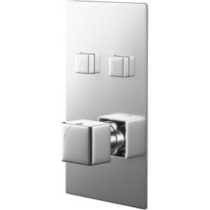 Wholesale Domestic - Cubix Polished Chrome Concealed Push Button Twin Shower Valve - 2 Outlet Wholesale Domestic - Cubix Polished Chrome Concealed Push Button Twin Shower Valve - 2 Outlet