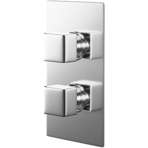 Wholesale Domestic - Cubix Polished Chrome Concealed Twin Thermostatic Shower Valve - 1 Outlet Wholesale Domestic - Cubix Polished Chrome Concealed Twin Thermostatic Shower Valve - 1 Outlet