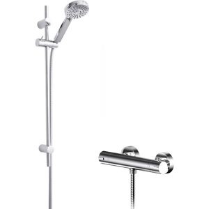 Current Round Bar Valve & Water Saving Slide Rail Kit Shower Set - Chrome Balterley Current Round Bar Valve & Water Saving Slide Rail Kit Shower Set - Chrome Balterley