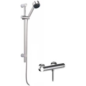 Balterley - Current Thermostatic Minimalist Bar Valve with Multi Function Handset Slide Rail Kit Shower Bundle - Chrome Balterley - Current Thermostatic Minimalist Bar Valve with Multi Function Handset Slide Rail Kit Shower Bundle - Chrome