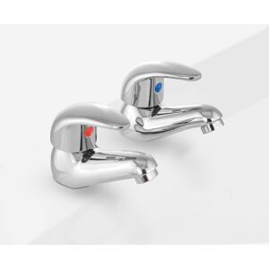 Nes Home - Studio Modern Set Of Chrome Twin Basin Mixer Taps & Twin Bath Filler Taps Nes Home - Studio Modern Set Of Chrome Twin Basin Mixer Taps & Twin Bath Filler Taps