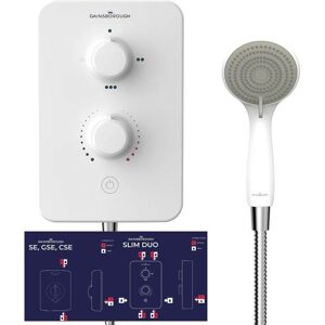 Gainsborough - se 10.5kw Electric Shower White Chrome Slim Duo Replacement Shower Gainsborough - se 10.5kw Electric Shower White Chrome Slim Duo Replacement Shower