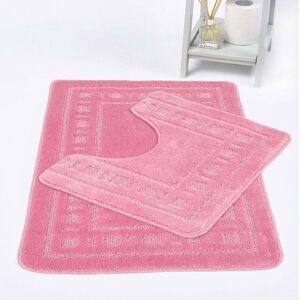 KAMPALA HILL Diem Bath Mat 2 Piece Set Non-Slip Pedestal and Bath Mat Toilet Bathroom Rug - Wine KAMPALA HILL Diem Bath Mat 2 Piece Set Non-Slip Pedestal and Bath Mat Toilet Bathroom Rug - Wine