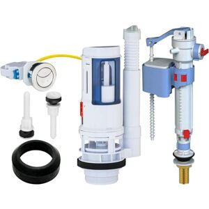 SANS MARQUE Double flush valve with cable, universal cistern filling valve, drain valve, for toilet flushing (3/6 liter capacity), water saving, quiet operation, SANS MARQUE Double flush valve with cable, universal cistern filling valve, drain valve, for toilet flushing (3/6 liter capacity), water saving, quiet operation,