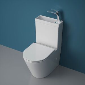 DUROVIN BATHROOMS Durovin 2 in 1 Toilet With Sink On Top Right Hand Close Coupled Two Piece Ceramic - Rimless WC Pan With Cistern And Soft Close Seat DUROVIN BATHROOMS Durovin 2 in 1 Toilet With Sink On Top Right Hand Close Coupled Two Piece Ceramic - Rimless WC Pan With Cistern And Soft Close Seat