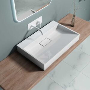 Durovin Bathrooms - Bathroom Cloakroom 700 x 460mm (WxD) Cast Stone Resin Bathroom Basin - Wall Hung Or Countertop basin Sink No Tap Hole - Concealed Durovin Bathrooms - Bathroom Cloakroom 700 x 460mm (WxD) Cast Stone Resin Bathroom Basin - Wall Hung Or Countertop basin Sink No Tap Hole - Concealed