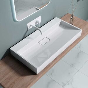 Durovin Bathrooms - Bathroom Cloakroom 900 x 460mm (WxD) Cast Stone Resin Bathroom Basin - Wall Hung Or Countertop basin Sink No Tap Hole - Concealed Durovin Bathrooms - Bathroom Cloakroom 900 x 460mm (WxD) Cast Stone Resin Bathroom Basin - Wall Hung Or Countertop basin Sink No Tap Hole - Concealed