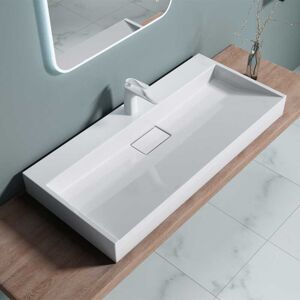 Durovin Bathrooms - Bathroom Cloakroom 1000 x 460mm (WxD) Cast Stone Resin Bathroom Basin - Wall Hung Or Countertop basin Sink One Tap Hole Durovin Bathrooms - Bathroom Cloakroom 1000 x 460mm (WxD) Cast Stone Resin Bathroom Basin - Wall Hung Or Countertop basin Sink One Tap Hole