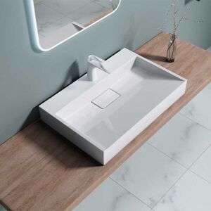 Durovin Bathrooms - Bathroom Cloakroom 700 x 460mm (WxD) Cast Stone Resin Bathroom Basin - Wall Hung Or Countertop basin Sink One Tap Hole Durovin Bathrooms - Bathroom Cloakroom 700 x 460mm (WxD) Cast Stone Resin Bathroom Basin - Wall Hung Or Countertop basin Sink One Tap Hole