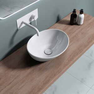 Durovin Bathrooms - Ceramic Bathroom Basin - Countertop Sink Vessel - Oval Washing Bowl Sloping Wall (410 x 330 x 140mm) Durovin Bathrooms - Ceramic Bathroom Basin - Countertop Sink Vessel - Oval Washing Bowl Sloping Wall (410 x 330 x 140mm)