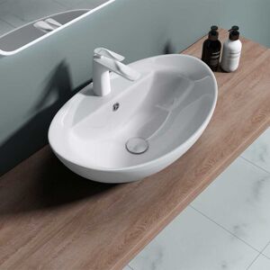Durovin Bathrooms - Countertop Sink Vessel - Single Tap Hole With Overflow - Oval Sink Deep Fill 590 x 390 x 210mm Durovin Bathrooms - Countertop Sink Vessel - Single Tap Hole With Overflow - Oval Sink Deep Fill 590 x 390 x 210mm