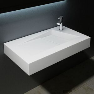 Durovin Bathrooms - Bathroom Cloakroom 800x460mm Stone Resin Basin - Wall Hung Or Countertop Mount Rectangular Bathroom Sink - One Corner Tap Hole Durovin Bathrooms - Bathroom Cloakroom 800x460mm Stone Resin Basin - Wall Hung Or Countertop Mount Rectangular Bathroom Sink - One Corner Tap Hole