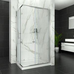 1000 x 700 mm Rectangular Corner Entry Shower Enclosure Sliding Door Cubicle with Tray and Riser Kit - Elegant 1000 x 700 mm Rectangular Corner Entry Shower Enclosure Sliding Door Cubicle with Tray and Riser Kit - Elegant