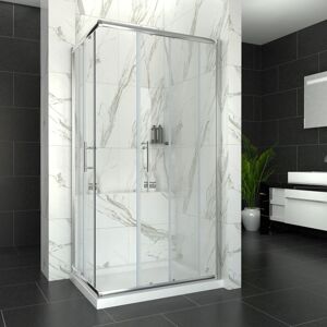 1000 x 900 mm Reversible Corner Entry Shower Enclosure Sliding Door Cubicle with Tray and Riser Kit - Elegant 1000 x 900 mm Reversible Corner Entry Shower Enclosure Sliding Door Cubicle with Tray and Riser Kit - Elegant