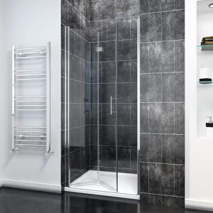 800mm Bi-Fold Walkin Shower Door 6mm Safety Tempered Glass Bath Screen Folding Wet Room Shower Enclosure - Elegant 800mm Bi-Fold Walkin Shower Door 6mm Safety Tempered Glass Bath Screen Folding Wet Room Shower Enclosure - Elegant
