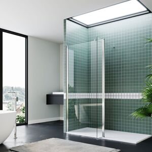 1000mm Open Entry Shower Enclosure 300mm Flipper Glass Panel 8mm Tempered Glass Screen Walk in Wet Room 1400x800mm Tray and Waste Trap - Elegant 1000mm Open Entry Shower Enclosure 300mm Flipper Glass Panel 8mm Tempered Glass Screen Walk in Wet Room 1400x800mm Tray and Waste Trap - Elegant