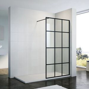 ELEGANT 1000mm Walk in Shower Door Wet Room Reversible Shower Screen Panel 8mm Safety Glass Matte Black Walkin Shower Enclosure Cubicle with 1700x900mm ELEGANT 1000mm Walk in Shower Door Wet Room Reversible Shower Screen Panel 8mm Safety Glass Matte Black Walkin Shower Enclosure Cubicle with 1700x900mm