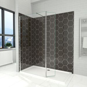 1000mm Walk in Shower Screen 6mm Tougheded Safety Wet Room with 300mm Flipper Panel, Aluminum Support bar Included - Elegant 1000mm Walk in Shower Screen 6mm Tougheded Safety Wet Room with 300mm Flipper Panel, Aluminum Support bar Included - Elegant