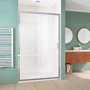 1000x700mm Sliding Shower Door 6mm Safety Tempered Glass Reversible Bathroom Shower Enclosure Cubicle with Tray and Waste - Elegant 1000x700mm Sliding Shower Door 6mm Safety Tempered Glass Reversible Bathroom Shower Enclosure Cubicle with Tray and Waste - Elegant