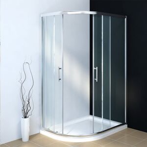 1000x800mm Left Offset Quadrant Shower Enclosure 6mm Safety Tempered Glass Wet Room with 1000x800mm Tray and Free Trap - Elegant 1000x800mm Left Offset Quadrant Shower Enclosure 6mm Safety Tempered Glass Wet Room with 1000x800mm Tray and Free Trap - Elegant