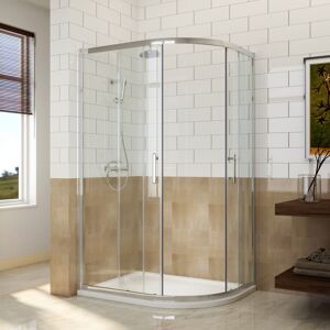 1000x800mm Right Quadrant Shower Enclosure Sliding Shower Screen 6mm Easy Clean Safety Tempered Glass with Tray and Waste Trap - Elegant 1000x800mm Right Quadrant Shower Enclosure Sliding Shower Screen 6mm Easy Clean Safety Tempered Glass with Tray and Waste Trap - Elegant