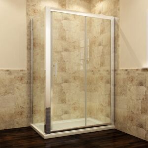 1100mm Easy Clean Sliding Shower Enclosure and 700mm Bathroom Glass Panel 6mm Safety Tempered Glass Shower Cubicle - Elegant 1100mm Easy Clean Sliding Shower Enclosure and 700mm Bathroom Glass Panel 6mm Safety Tempered Glass Shower Cubicle - Elegant