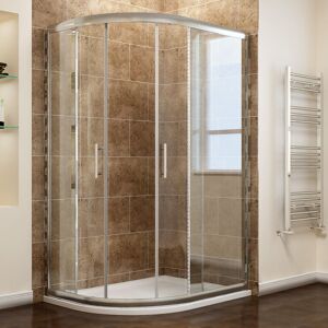 6mm Safety Tempered Glass Left Quadrant Shower Cabin Walk in Sliding Wet Room 1000 x 800 mm with Tray and Waste Trap - Elegant 6mm Safety Tempered Glass Left Quadrant Shower Cabin Walk in Sliding Wet Room 1000 x 800 mm with Tray and Waste Trap - Elegant