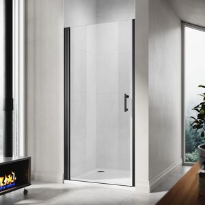 700mm Frameless Pivot Shower Door Enclosure 5mm Safety Glass Reversible Shower Cubicle Door Black - Elegant 700mm Frameless Pivot Shower Door Enclosure 5mm Safety Glass Reversible Shower Cubicle Door Black - Elegant