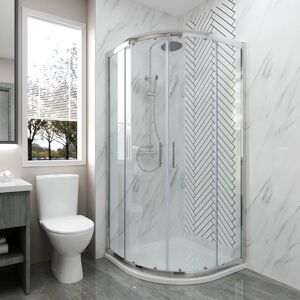 Quadrant Sliding Door Reversible Shower Enclosure 6mm Easy Clean Glass 900x900mm - Elegant Quadrant Sliding Door Reversible Shower Enclosure 6mm Easy Clean Glass 900x900mm - Elegant