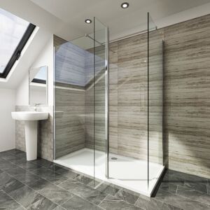 ELEGANT 900mm Walk in Wet Room 300mm Flip Panel 800mm Side Panel Open Entry Bathroom Screen 6mm Tempered Glass Shower Enclosure with Shower Tray 1600x800mm ELEGANT 900mm Walk in Wet Room 300mm Flip Panel 800mm Side Panel Open Entry Bathroom Screen 6mm Tempered Glass Shower Enclosure with Shower Tray 1600x800mm