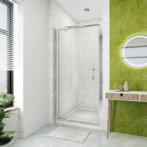 800mm Pivot Hinge Shower Door Aluminium Frame Shower Enclosure 6mm Tempered Glass with 1000x800mm smc Tray + Waste Trap - Elegant 800mm Pivot Hinge Shower Door Aluminium Frame Shower Enclosure 6mm Tempered Glass with 1000x800mm smc Tray + Waste Trap - Elegant