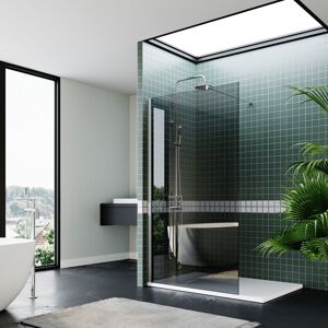 Bathroom Walkin Shower Door Wet Room Enclosure Screen 8mm Easy Clean Safety Glass Bath Panel Grey,1000mm,Chrome Support Bar - Elegant Bathroom Walkin Shower Door Wet Room Enclosure Screen 8mm Easy Clean Safety Glass Bath Panel Grey,1000mm,Chrome Support Bar - Elegant