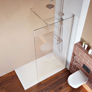 Frameless 760mm Walk in Shower Enclosure 6mm Tempered Glass Shower Door Screen Wet Room - Elegant Frameless 760mm Walk in Shower Enclosure 6mm Tempered Glass Shower Door Screen Wet Room - Elegant