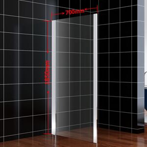 Frameless Side Panel For Shower Enclosure 6mm Safety Tempered Glass Bathroom Modern 700mm - Elegant Frameless Side Panel For Shower Enclosure 6mm Safety Tempered Glass Bathroom Modern 700mm - Elegant