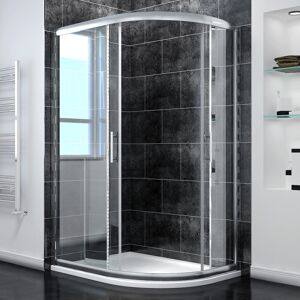 Sliding Shower Door Right Offset Quadrant Shower Cubicle 6mm Safety Glass Cabin 1000 x 800 mm with Base Tray and Trap - Elegant Sliding Shower Door Right Offset Quadrant Shower Cubicle 6mm Safety Glass Cabin 1000 x 800 mm with Base Tray and Trap - Elegant