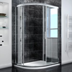 Sliding Shower Screen Left Offset Quadrant Shower Enclosure 6mm Safety Glass Wet Room 1200 x 800 mm with Base Tray and Trap - Elegant Sliding Shower Screen Left Offset Quadrant Shower Enclosure 6mm Safety Glass Wet Room 1200 x 800 mm with Base Tray and Trap - Elegant