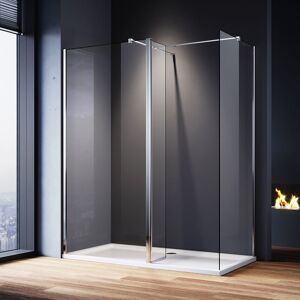 Walk in Shower Door 1100mm Bathroom Cabin 800mm Side Panel 300mm Flipper Shower Screen with 1600x800mm Tray Slate Effect and Free Trap - Elegant Walk in Shower Door 1100mm Bathroom Cabin 800mm Side Panel 300mm Flipper Shower Screen with 1600x800mm Tray Slate Effect and Free Trap - Elegant