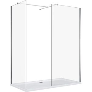 ELEGANT Walk in Shower Door 8mm Tempered Glass Shower Cabin with Side Panel Screen 760mm & 900mm + Shower Base Tray 1200x900mm + Free Waste Trap Cover ELEGANT Walk in Shower Door 8mm Tempered Glass Shower Cabin with Side Panel Screen 760mm & 900mm + Shower Base Tray 1200x900mm + Free Waste Trap Cover