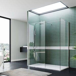 ELEGANT Walk in Shower Door 8mm Tempered Glass Shower Cabin with Side Panel Screen 760mm & 760mm + Shower Base Tray 1200x800mm + Free Waste Trap Cover ELEGANT Walk in Shower Door 8mm Tempered Glass Shower Cabin with Side Panel Screen 760mm & 760mm + Shower Base Tray 1200x800mm + Free Waste Trap Cover