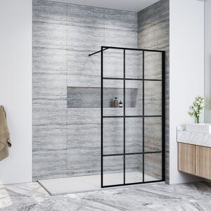 ELEGANT Walk in Shower Door Wet Room Reversible Shower Screen Panel 8mm Safety Glass Matte Black Walkin Shower Door 1000mm with 1400x800mm Anti-Slip Resin ELEGANT Walk in Shower Door Wet Room Reversible Shower Screen Panel 8mm Safety Glass Matte Black Walkin Shower Door 1000mm with 1400x800mm Anti-Slip Resin