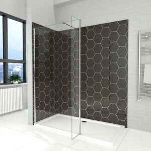 Water Proof 700mm Walk in Shower Door 300mm Flipper Panel Screen Wet Room Shower Cabin with 1200x800mm Bathroom Base Tray and Waste Trap - Elegant Water Proof 700mm Walk in Shower Door 300mm Flipper Panel Screen Wet Room Shower Cabin with 1200x800mm Bathroom Base Tray and Waste Trap - Elegant