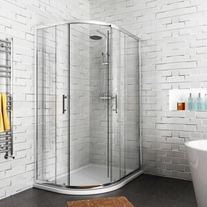 Wet Room Corner Entry Sliding Shower Door 800x800mm Left Quadrant Shower Enclosure with Tray and Waste Trap - Elegant Wet Room Corner Entry Sliding Shower Door 800x800mm Left Quadrant Shower Enclosure with Tray and Waste Trap - Elegant