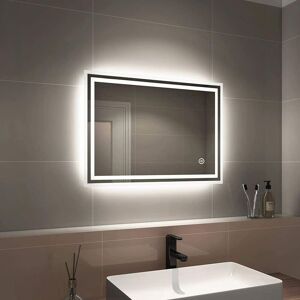 Emke - 500X700 mm led Illuminated Bathroom Mirror with Lights and Demister Pad, Wall Mounted Touch Sensor Bathroom Mirror Emke - 500X700 mm led Illuminated Bathroom Mirror with Lights and Demister Pad, Wall Mounted Touch Sensor Bathroom Mirror